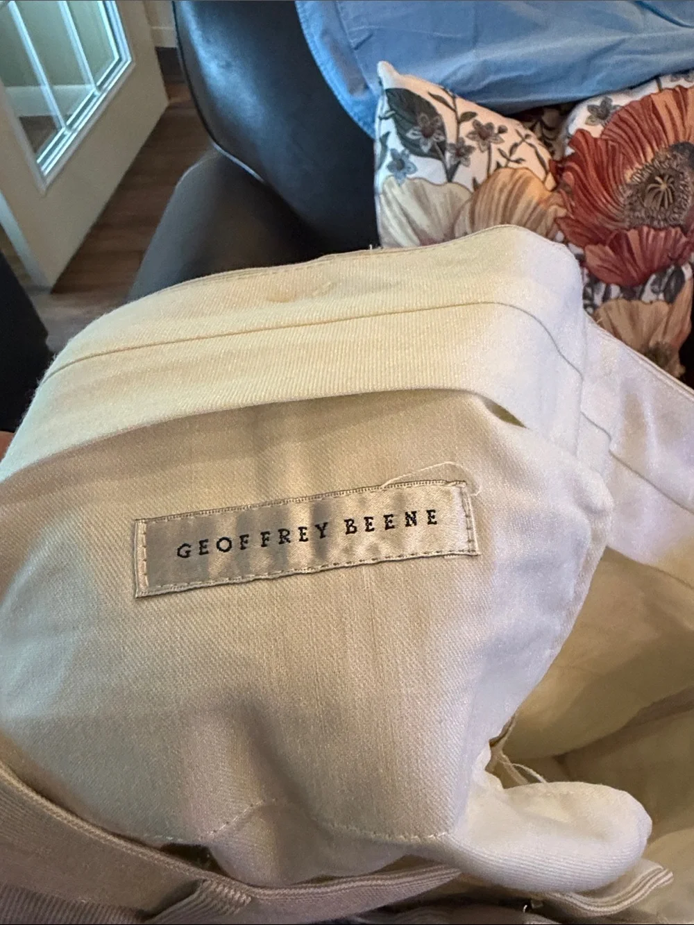 Geoffrey Beene Men's Cream Dress Pants